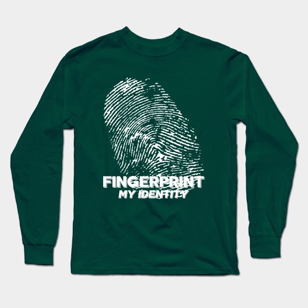 Fingerprint My Identity Long Sleeve T-Shirt by Aloha Designs